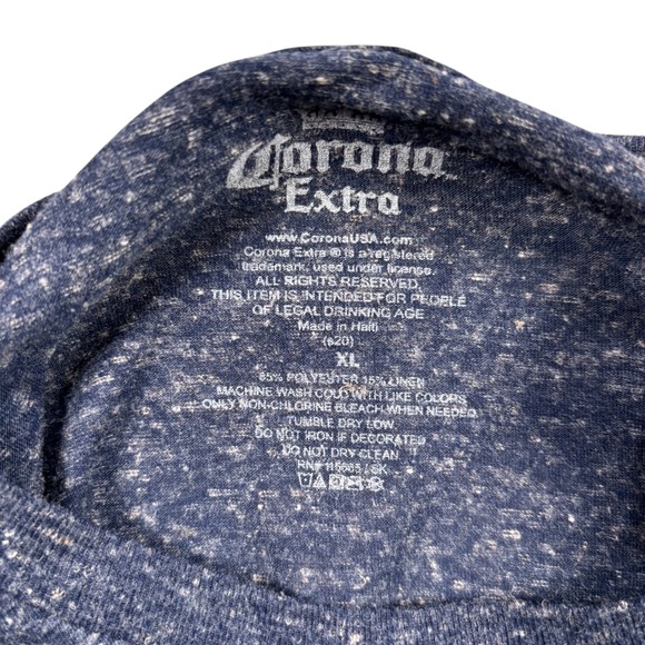 Corona Beer T Shirt sz XL heathered Blue Graphic‎ Logo Tee streetwear grunge - Picture 4 of 8